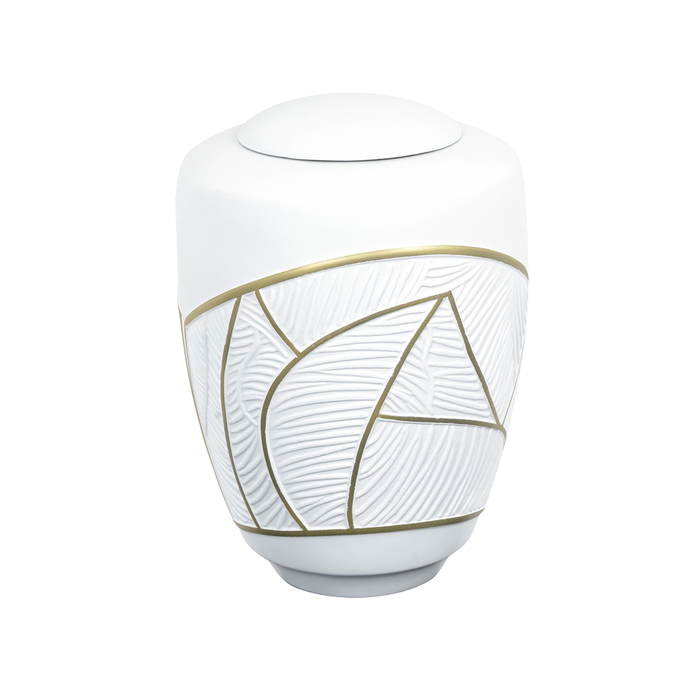 Urne funéraire blanc et motifs